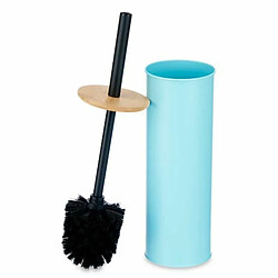 Berilo Brosse de salle de wc Bleu Métal Bambou Plastique 9,5 X 27 X 9,5 cm (6 Unités)