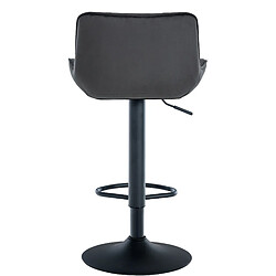 Acheter Decoshop26 Tabouret de bar x1 assise avec coutures décoratives losange en velours noir et pieds en métal noir 10_0005228