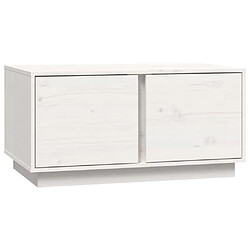 vidaXL Table basse Blanc 80x50x40 cm Bois massif de pin