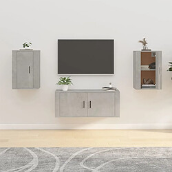 Maison Chic Lot de 2 Meubles TV muraux Banc TV suspendus pour salon Gris béton 40x34,5x60 cm -MN94049