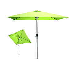 Mes Parasol droit inclinable 300x200 cm en tissu vert anis