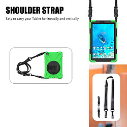 Coque en TPU + Silicone avec béquille pivotante à 360° et bandoulière vert pour votre Lenovo Tab M8 8 TB-8505F/8505X