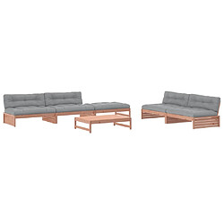 Maison Chic Salon de jardin 6 pcs + coussins - Mobilier/Meubles de jardin - Table et chaises d'extérieur bois massif Douglas -MN69374