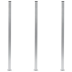 vidaXL Poteaux de clôture 3 pcs Aluminium 185 cm