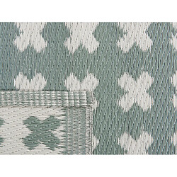 Beliani Tapis extérieur vert au motif croix blanches 90 x 180 cm ROHTAK pas cher