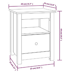 vidaXL Tables de chevet 2 pcs Noir 40x35x49 cm Bois de pin massif pas cher