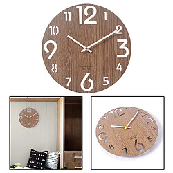 Acheter Horloge Murale En Bois à Piles De Mode Pour Le Décor De Patio De Salon à La Maison 411