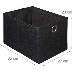 Acheter Helloshop26 Tabouret coffre de rangement pliant en lin noir 13_0002779_2