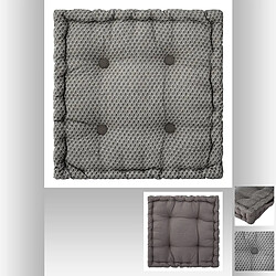 Acheter Atmosphera, Createur D'Interieur Coussin de sol carré en coton à motif Otto - 38 x 38 - Gris