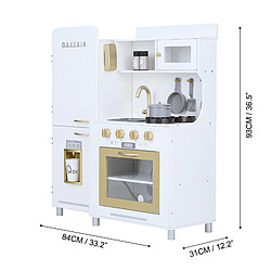 Acheter Teamson Kids Mayfair Jouet Cuisine Pour Enfants En Bois Et 11 Accessoires Blanc TD-13302D