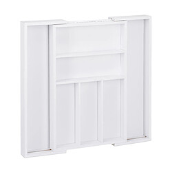 Helloshop26 Range couverts organiseur extensible bambou blanc 13_0002373