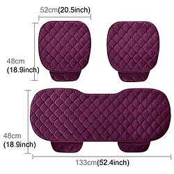 Wewoo 3 PCS / Ensemble Luxueux Chaud Coussin Couverture De Siège De Voiture Universel Avant Couvre Arrière De Pad Anti-dérapant Chaise Tapis De Sans En Peluche Violet