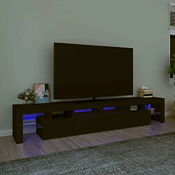 Maison Chic Meuble TV avec lumières LED, Banc TV pour salon, Meuble de rangement Noir 230x36,5x40 cm -GKD53369