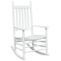 Acheter Maison Chic Lot de 2 Chaises à bascule sièges incurvés blanc sapin massif -GKD66886