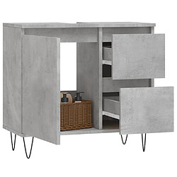 Avis Maison Chic Armoire de salle de bain,Meuble de rangement,Meuble haut gris béton 65x33x60 cm -GKD900716