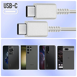 Câble USB C vers USB C Officiel Samsung EP-DA905BW Charge 5A Blanc 1m pas cher