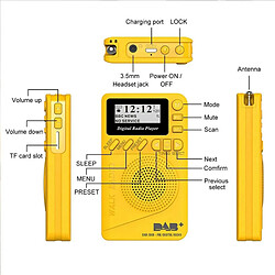 Avis Universal Pocket Radio Portable DAB Digital Radio Rechargeable FM Radio LCD Haut-parleur Walk or Jogging | Radio