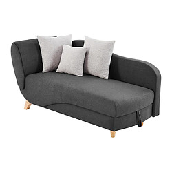 Acheter Vente-Unique Méridienne droite convertible en tissu anthracite avec coffre de rangement PENELOPE