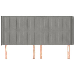 Avis Maison Chic Tête de lit scandinave avec oreilles,meuble de chambre Gris clair 163x16x118/128 cm Velours -MN79559