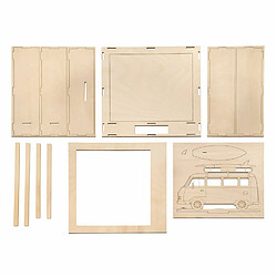 Avis Rayher Kit Déco Cadre 3D à faire soi-même - Camping Car en bois - 24 cm