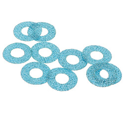 10pcs yeux de jouets de sécurité en plastique + non tissés paillettes + rondelle 18mm bleu clair