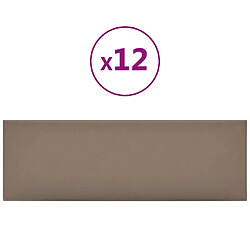 vidaXL Panneaux muraux 12 pcs Cappuccino 90x30 cm Similicuir 3,24 m²