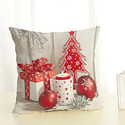 Wewoo Décoration de Noël Coussin Home Office en coton et lin avec oreillertaille 45x45cm cadeau rouge et blanc