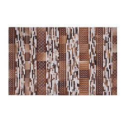 Acheter Beliani Tapis patchwork en cuir marron 140 x 200 cm HEREKLI