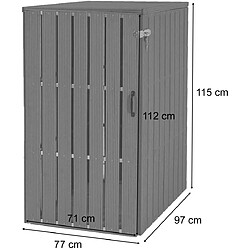 Decoshop26 Abri de poubelles extérieur conteneurs à ordures avec couvercle jusqu'à 2 bacs 117x80x105 cm aspect bois métallique extensible gris 04_0005597 pas cher