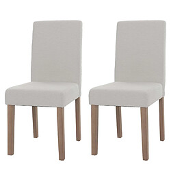 Decoshop26 Lot de 2 chaises de salle à manger dossier haut en tissu bouclé crème pieds en bois clairs 04_0007319