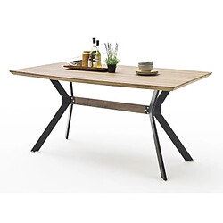 Pegane Table à manger rectangulaire finition chêne sauvage - L.160 x H.76 x P.90 cm