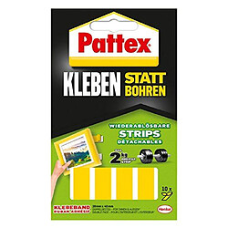 Pattex 828663 Bandes adhésives Collage au lieu de forage, Jaune, Set de 10 Pièces