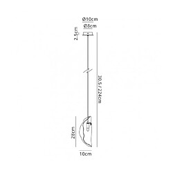 Luminaire Center Suspension design 1 ampoule Chrome poli,laiton