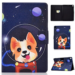 Etui en PU impression de modèle avec porte-carte chien de l'espace pour votre Apple iPad 10.2 (2019)