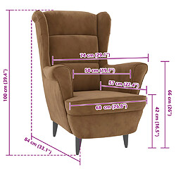 vidaXL Fauteuil marron velours pas cher