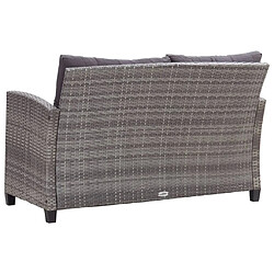 Acheter Maison Chic Salon de jardin 6 pcs + coussins - Mobilier/Meubles de jardin - Table et chaises d'extérieur Résine tressée Gris foncé -MN95966