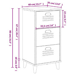 vidaXL Table de chevet VIKEN gris anthracite bois d'ingénierie pas cher