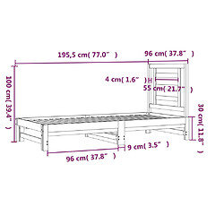 vidaXL Lit coulissant sans matelas blanc 2x(90x190) cm pas cher