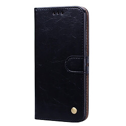 Wewoo Housse Coque en cuir à rabat horizontal pour homme, style Business, texture pour Xiaomi Mi 8, avec support et emplacements pour cartes porte-monnaie (Noir)