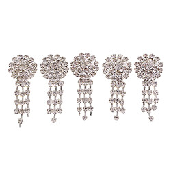 5 Pack Gland Strass Dos Plat Boutons Colle sur Embellissements Cristal Appliques pour Artisanat Scrapbooking Couture Robe de Mariée Vêtements Décor