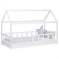 Homestyle4U Lit D'Enfant 90x200 cm Lit Cabane Montessori avec Barriere