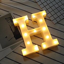 Wewoo Guirlande Lumière anglaise décorative de forme de lettre de l'alphabet H, sèche chaude de vacances de LED de actionnée par batterie blanche