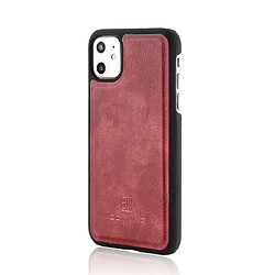 Acheter Wewoo Coque Etui en cuir magnétique amovible avec support et fentes pour cartes et portefeuille iPhone 11 rouge