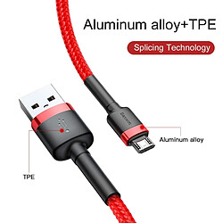 Acheter Wewoo Cable de Câble charge synchronisation données avec cordon tressé d'insertion double face, 1,5 A USB vers Micro USB, pour Galaxy, pour Huawei, Xiaomi, LG, HTC et autres téléphones intelligents (Rouge)