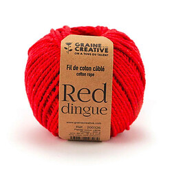 Graines Creatives Coton pour macramé ø 2,5 mm x 80 m - rouge