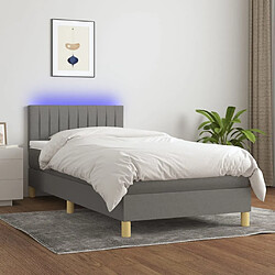 Sommier à lattes et LED,Cadre à lattes de lit avec matelas pour Adulte Gris foncé 80x200cm -MN83286