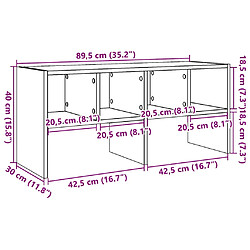 vidaXL Étagère à chaussures empilable chêne fumé 89,5x30x40 cm pas cher