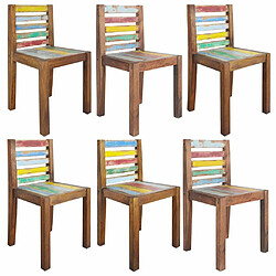 Maison Chic Lot de 6 Chaises à manger,Chaise pour cuisine bois de récupération solide -MN97649