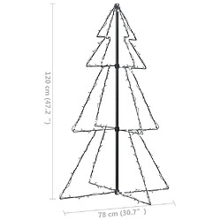 vidaXL Arbre de Noël cône 160 LED d'intérieur/d'extérieur 78x120 cm pas cher