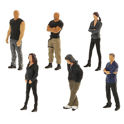 6Pcs 1:64 Personnages Minuscule Figure Minuscule PVC Personnes Bâtiment Groupe Ferroviaire